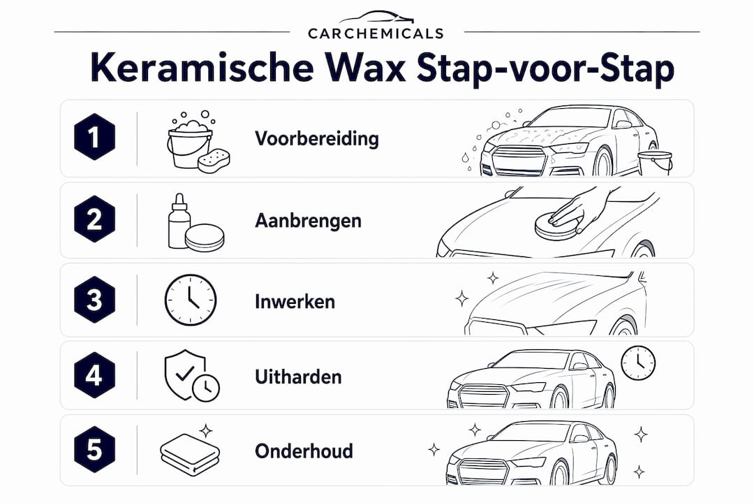 Infographic: zo breng je keramische wax stap voor stap aan