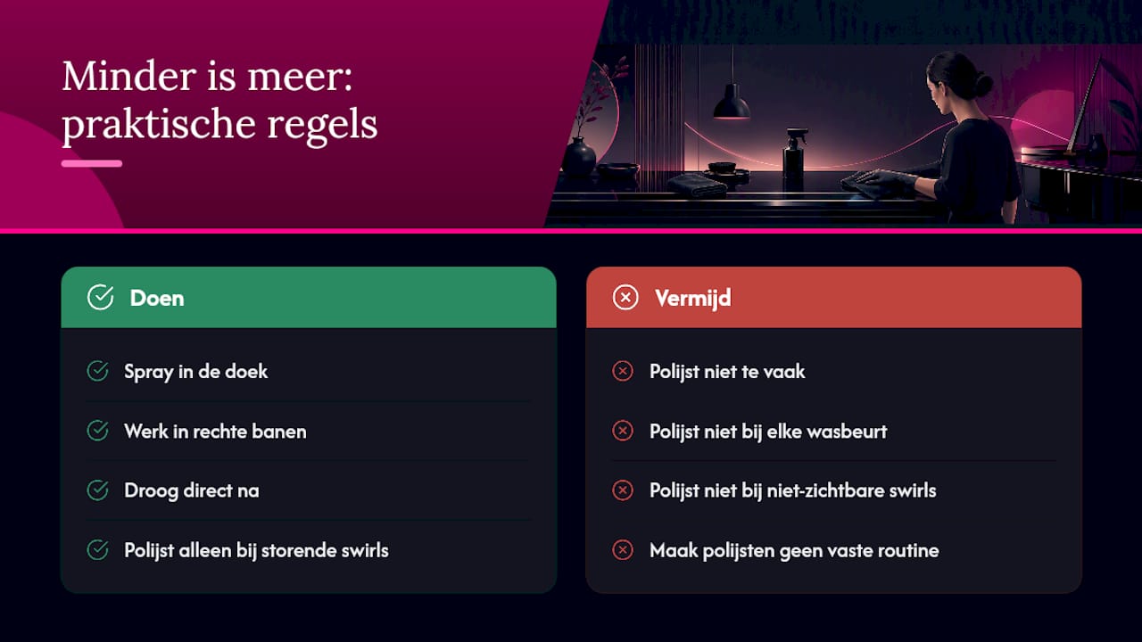 Waarom 'minder is meer' de gouden regel is bij hoogglans — overview diagram