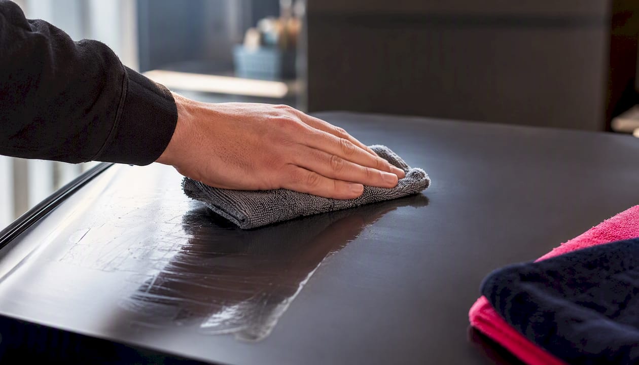 Microvezeldoek verwijdert verse high spot