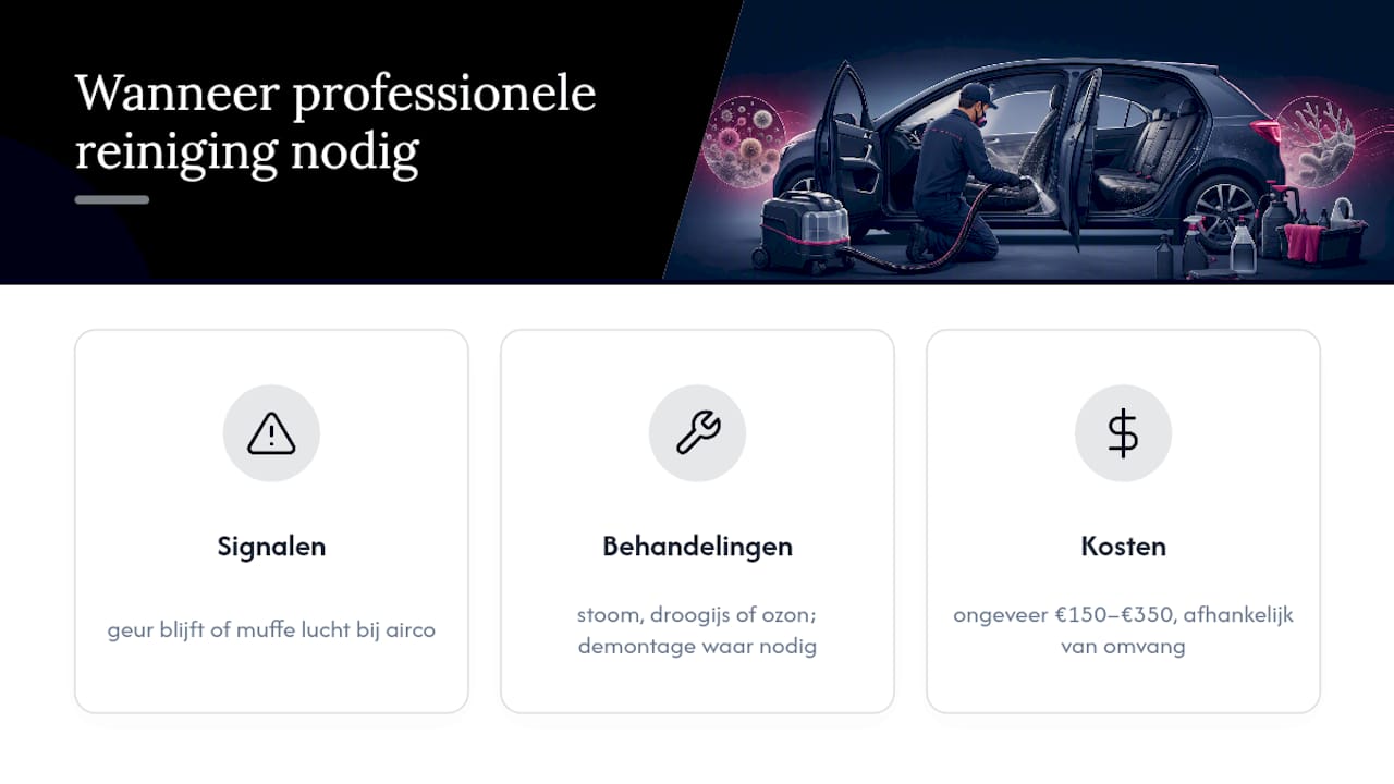 Wanneer is professionele reiniging nodig? — overview diagram