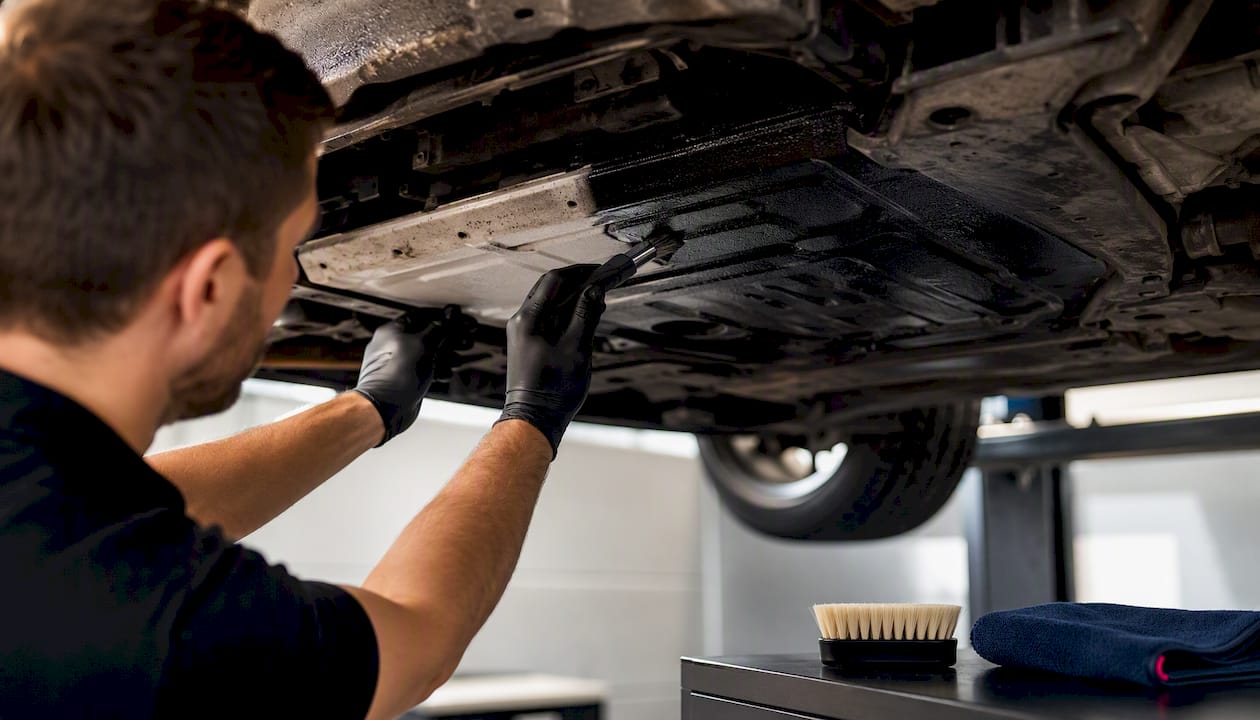 Bodembescherming aanbrengen op een droog chassis
