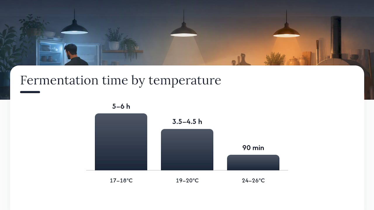 Fermentation time changes with dough temperature