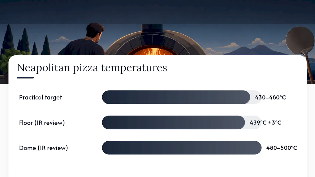 Pizza oven temperature ranges and bake time