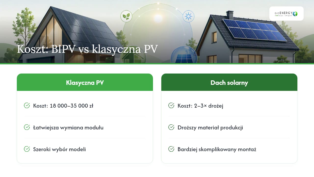 Porównanie kosztów dachu solarnego i tradycyjnej instalacji fotowoltaicznej