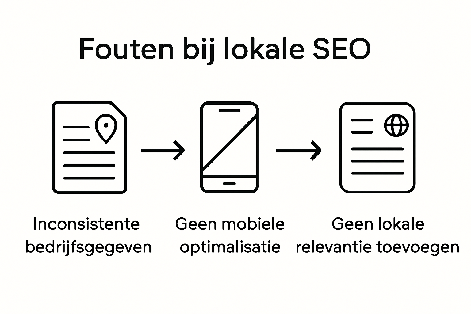 Infographic met drie grootste lokale SEO fouten voor mkb
