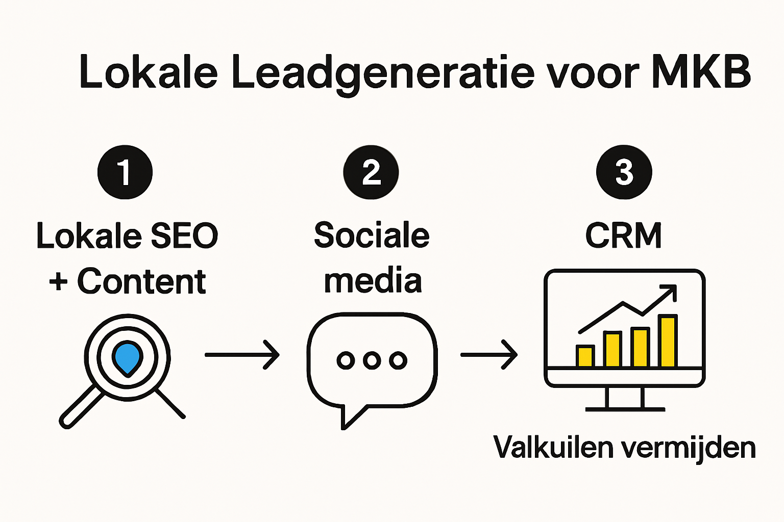 Infographic of online leadgeneratie steps for MKB