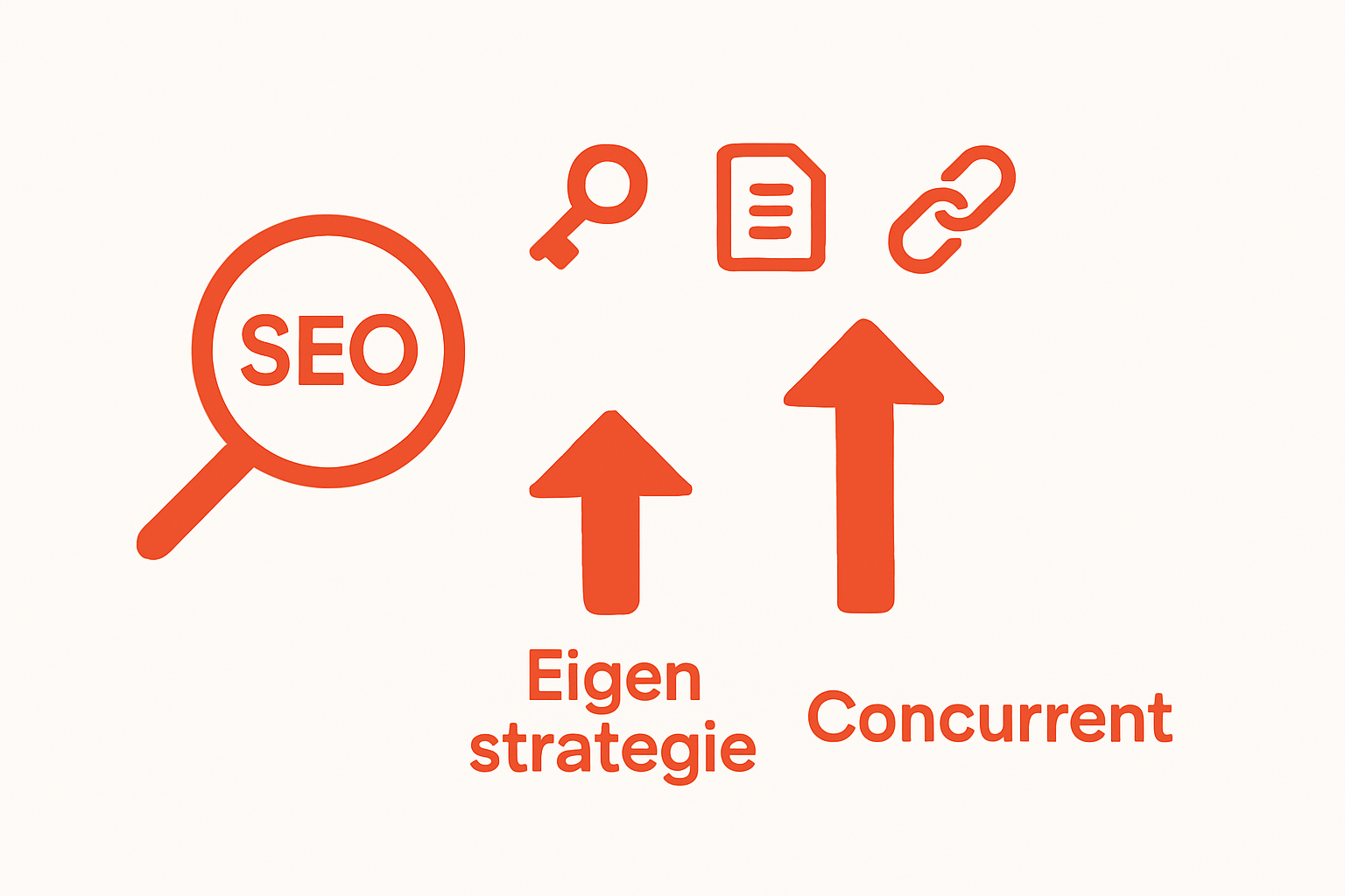 Vergelijkende infographic SEO prestaties concurrent vs. eigen website