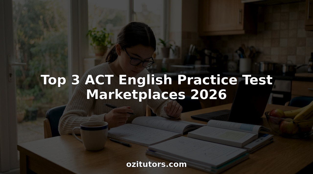 Student studying ACT English practice test materials