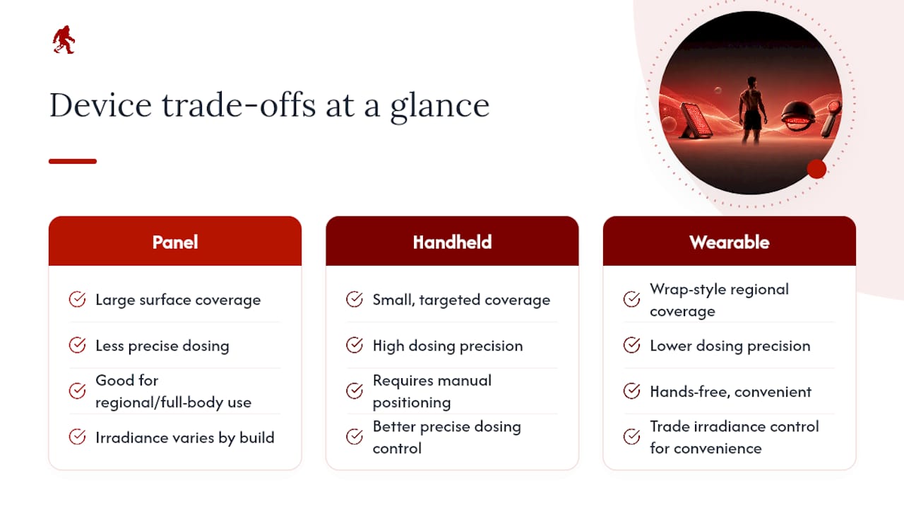 Comparison of red light device types