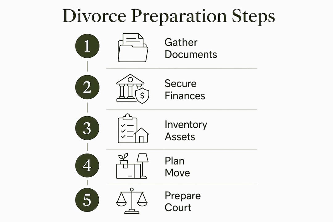 Infographic of divorce checklist steps