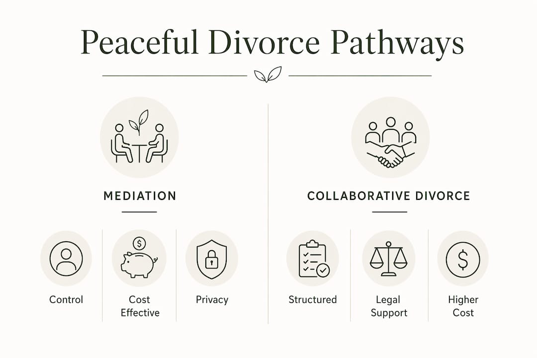Infographic comparing mediation and collaborative divorce methods
