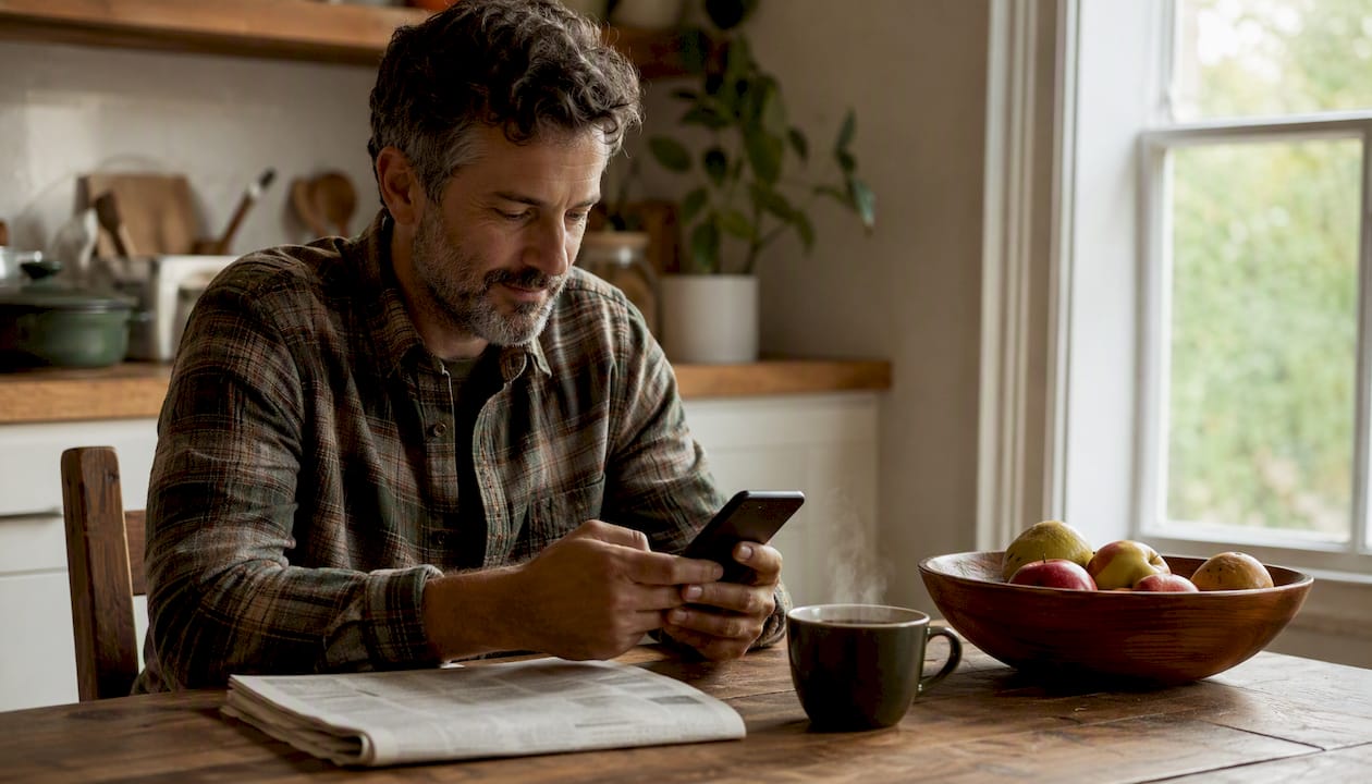 Person searching divorce mediator information on phone