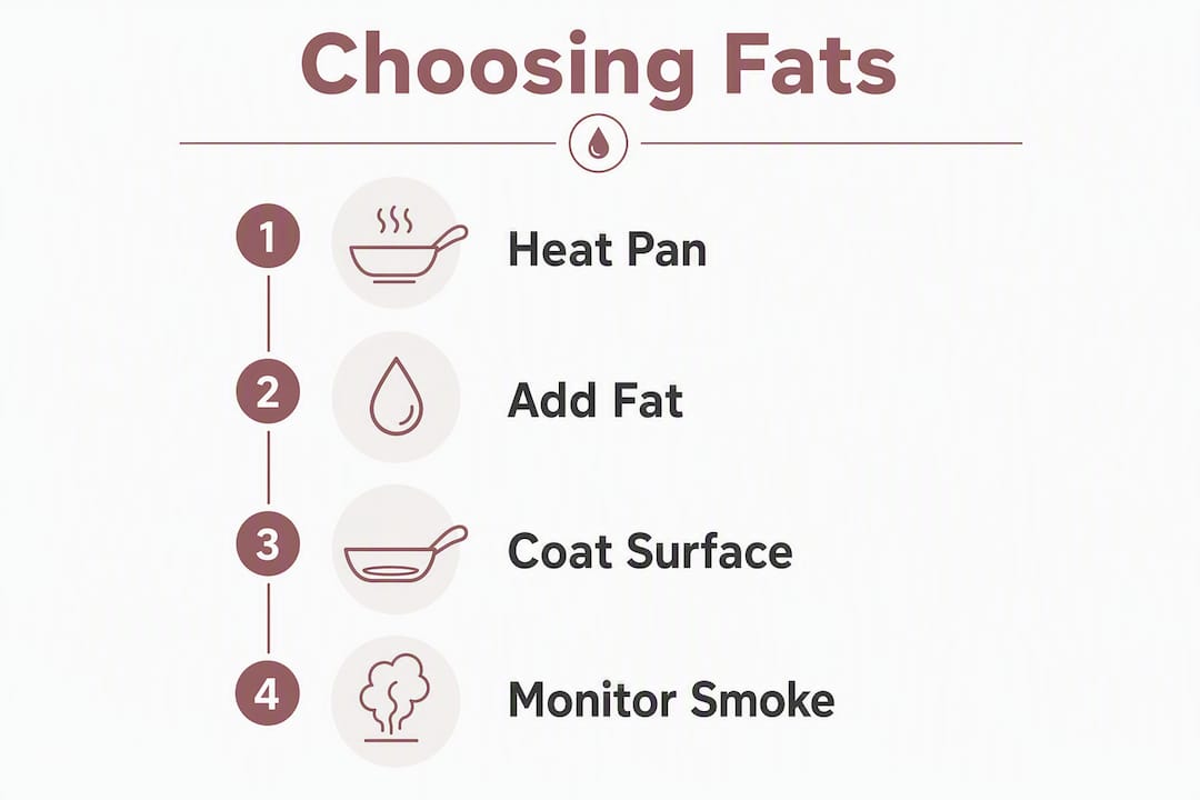 Infographic illustrating fat selection steps