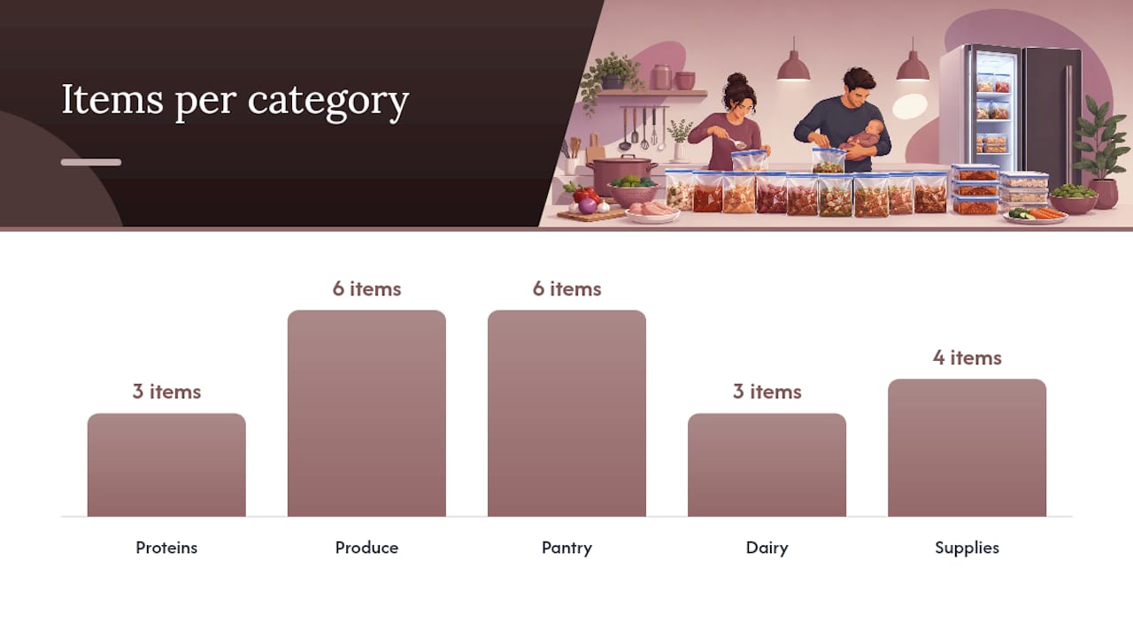 Sample 3-Hour Shopping List and Menu — overview diagram