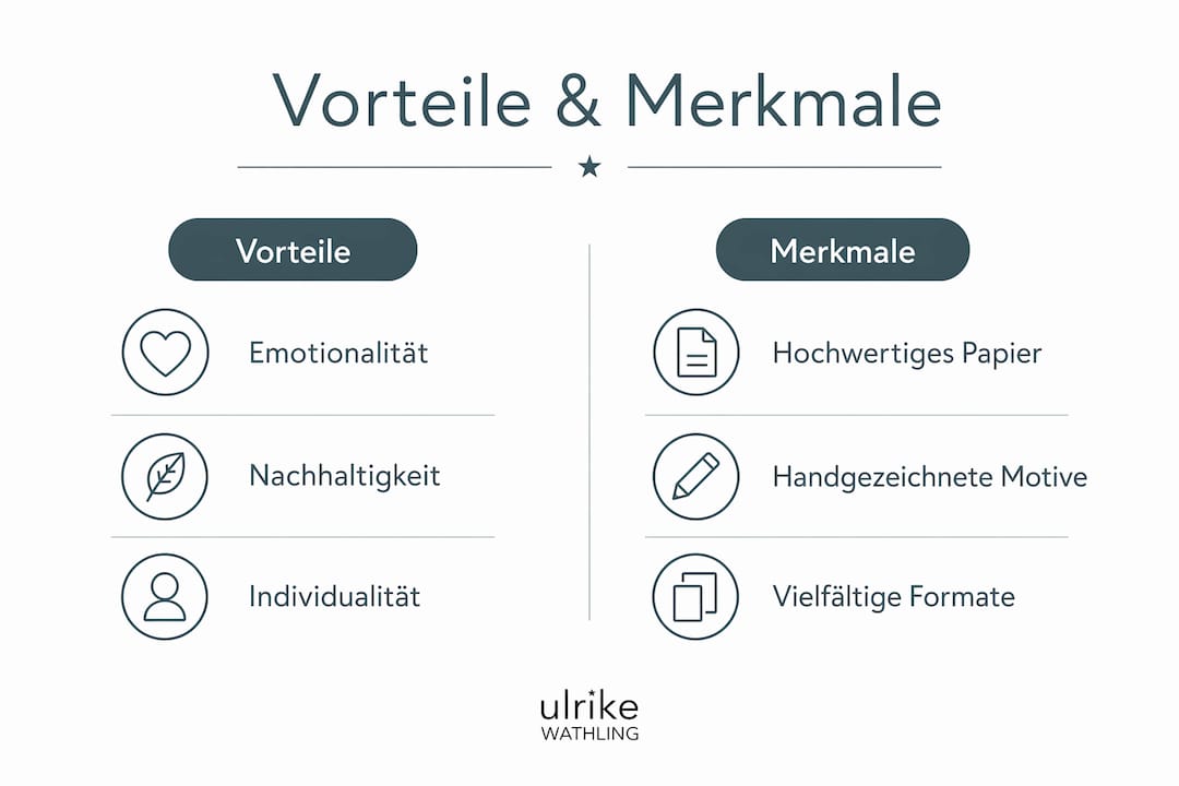 Infografik: Was Natur-Postkarten auszeichnet und welche Vorteile sie bieten