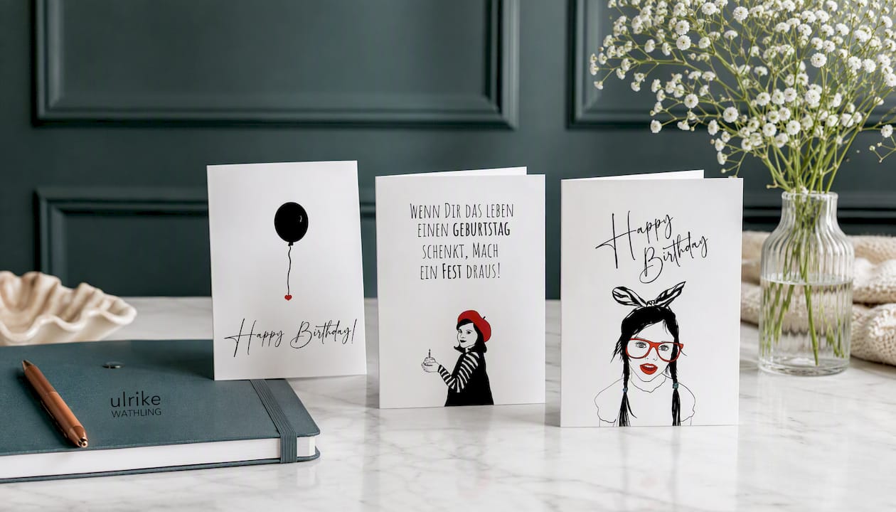 Happy Birthday Ballon - Postkarte