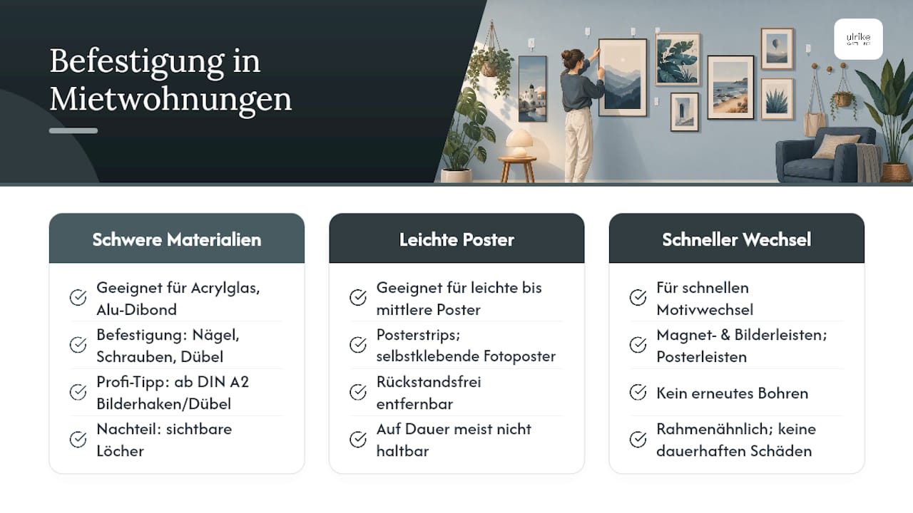 Befestigung ohne Bohren: Was funktioniert in Mietwohnungen? — overview diagram