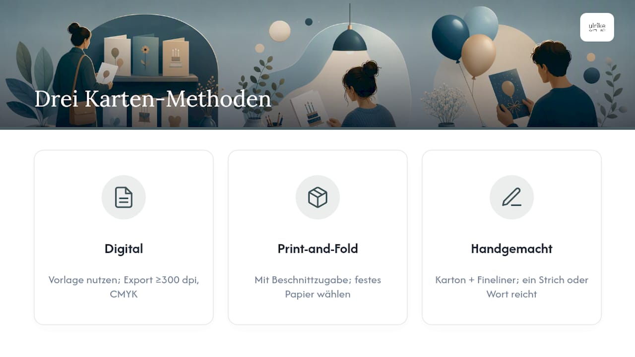 Drei Techniken für minimalistische Karten