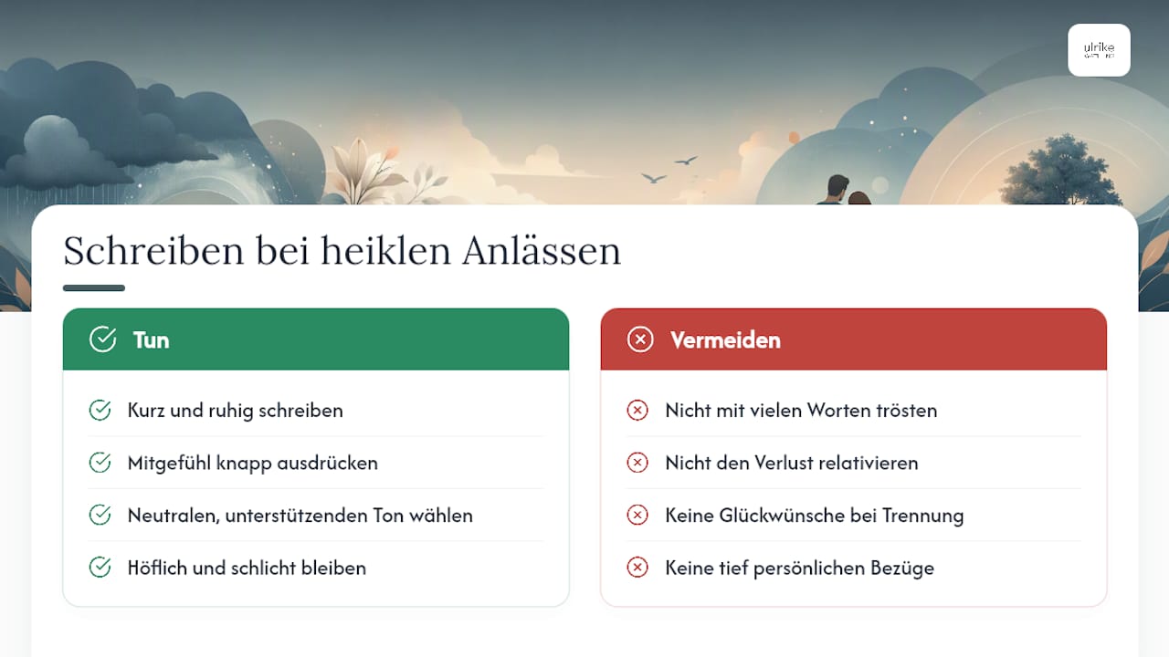 Wie schreibe ich eine Karte bei Trauer, Trennung oder schwierigen Familienverhältnissen? — overview diagram