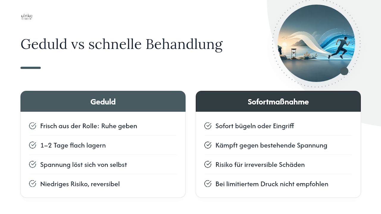 Zeitlicher Verlauf vom gerollten zum glatten Poster