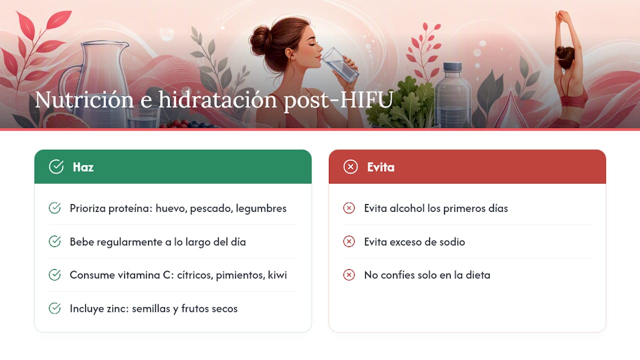Diagrama de factores de hidratación y nutrición para la recuperación de la piel