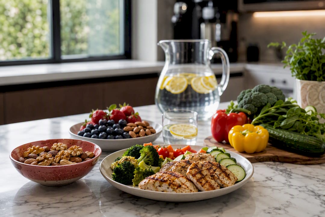 Alimentos frescos ricos en proteínas para la recuperación de la piel