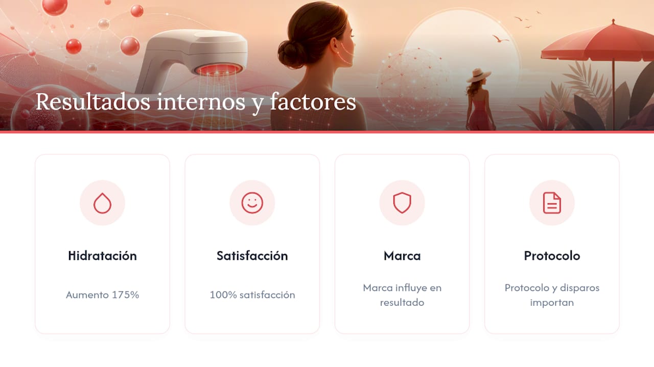 Gráfica de aumento de hidratación y niveles de satisfacción