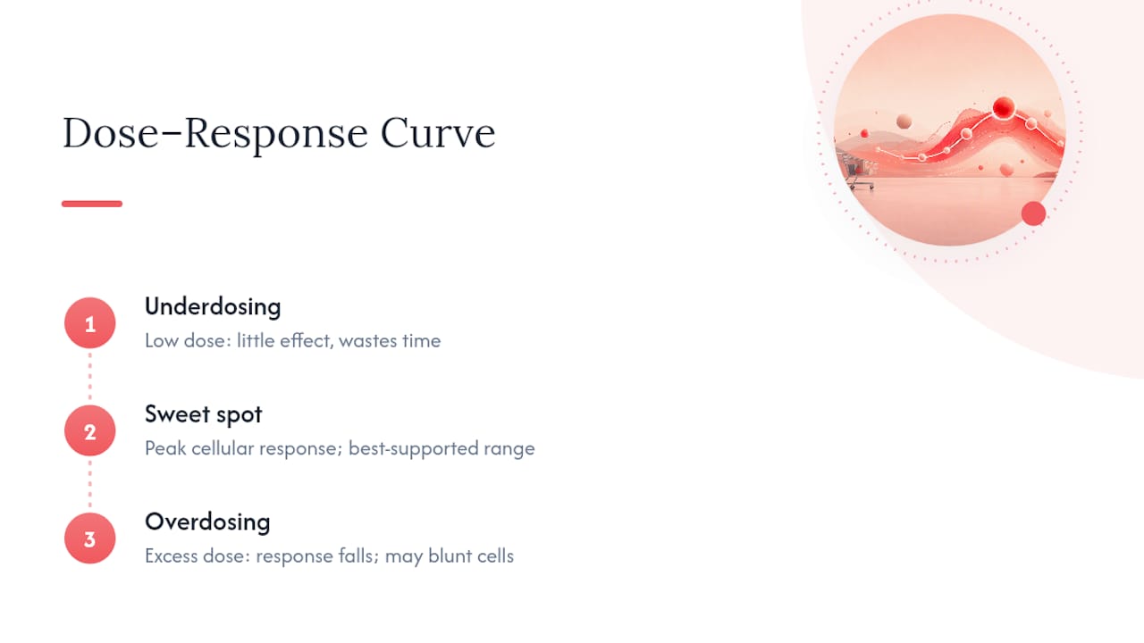 Dose-response curve for red light therapy