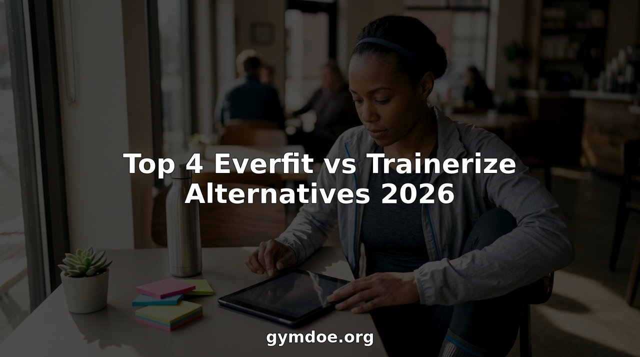 Fitness coach comparing workout apps on tablet