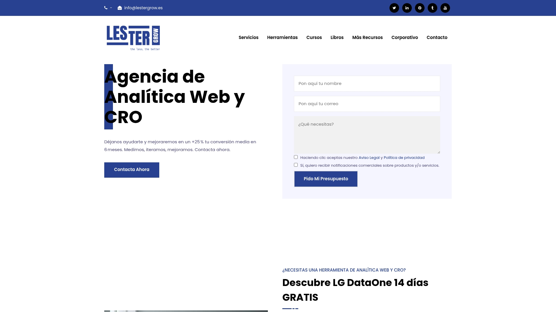 Lester Grow, consultoría de analítica y marketing digital
