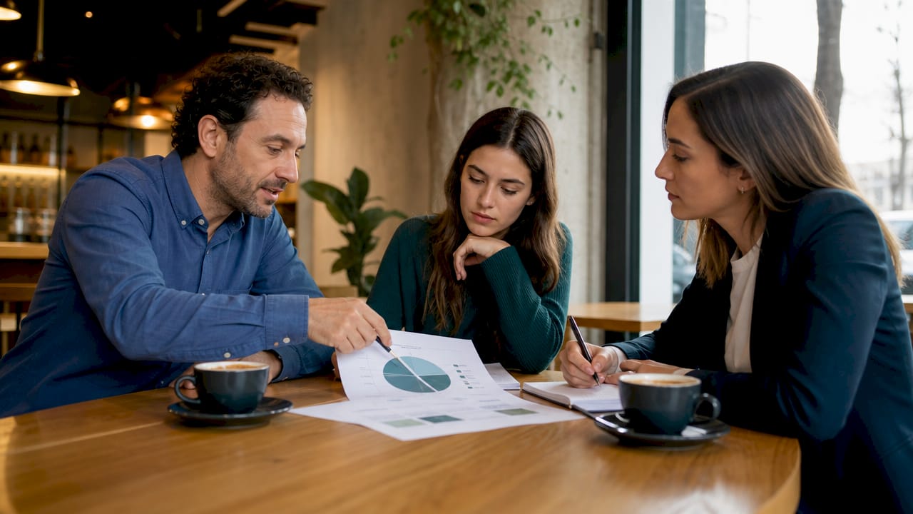 El equipo analiza cómo dividir el mercado en diferentes segmentos.