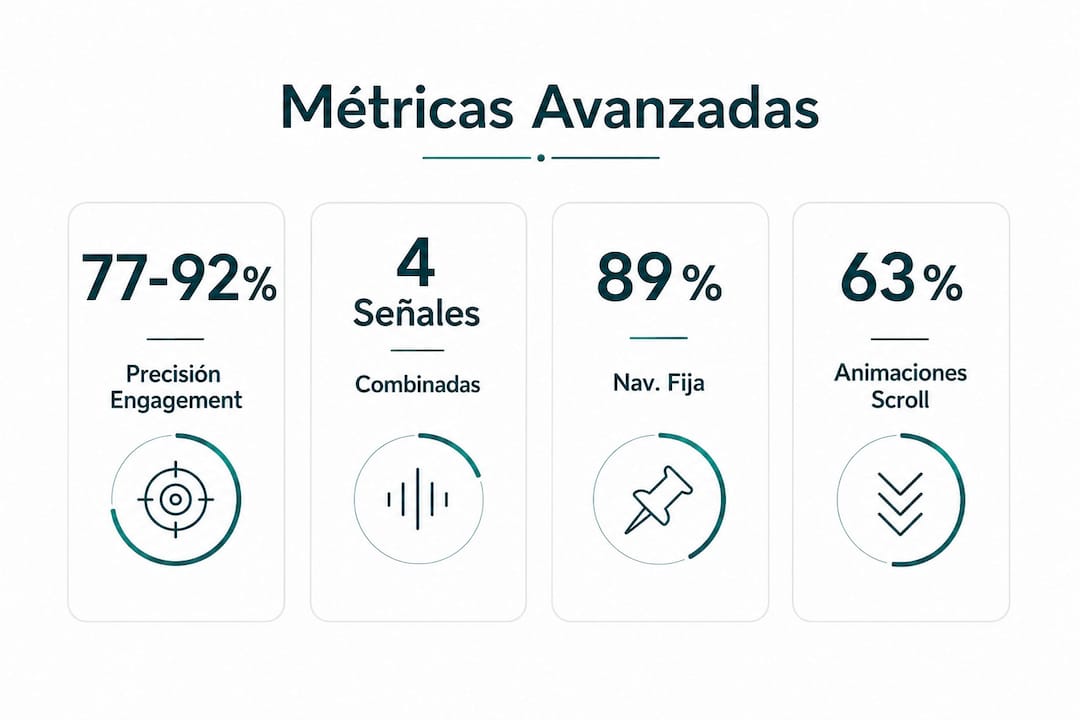 Infografía con métricas clave para analizar el scroll web