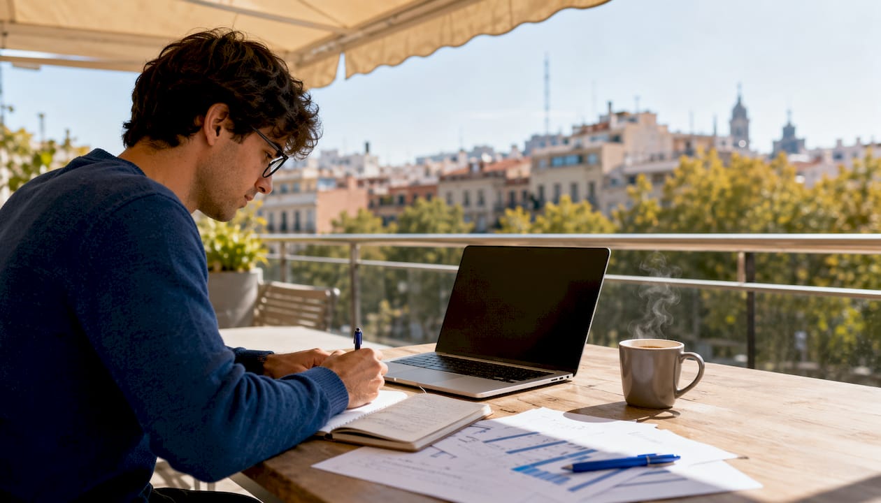 Consultor especializado en estrategia y transformación digital trabajando en una oficina