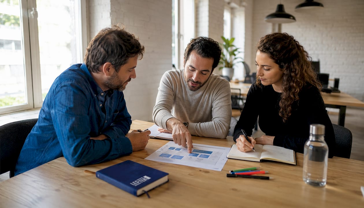 Equipo pequeño revisando arquitectura web y alternativas a Semrush