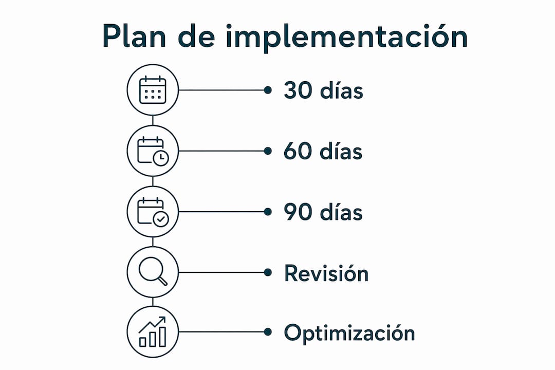 1785075102679 Infografia con plan de implementacion paso a paso Automatización de procesos en marketing digital: guía práctica LG DATAONE 1 Infografía con una guía detallada para implementar cada paso