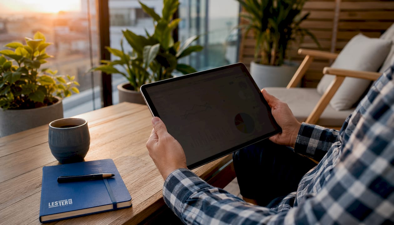 Algoritmos de Google: cómo funcionan y qué importa en SEO Lestergrow Informe de análisis SEO en una tablet con datos de indexación