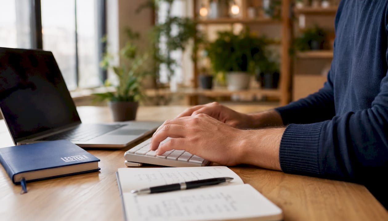 Personas escribiendo en sus portátiles y tomando apuntes en un ambiente colaborativo de coworking
