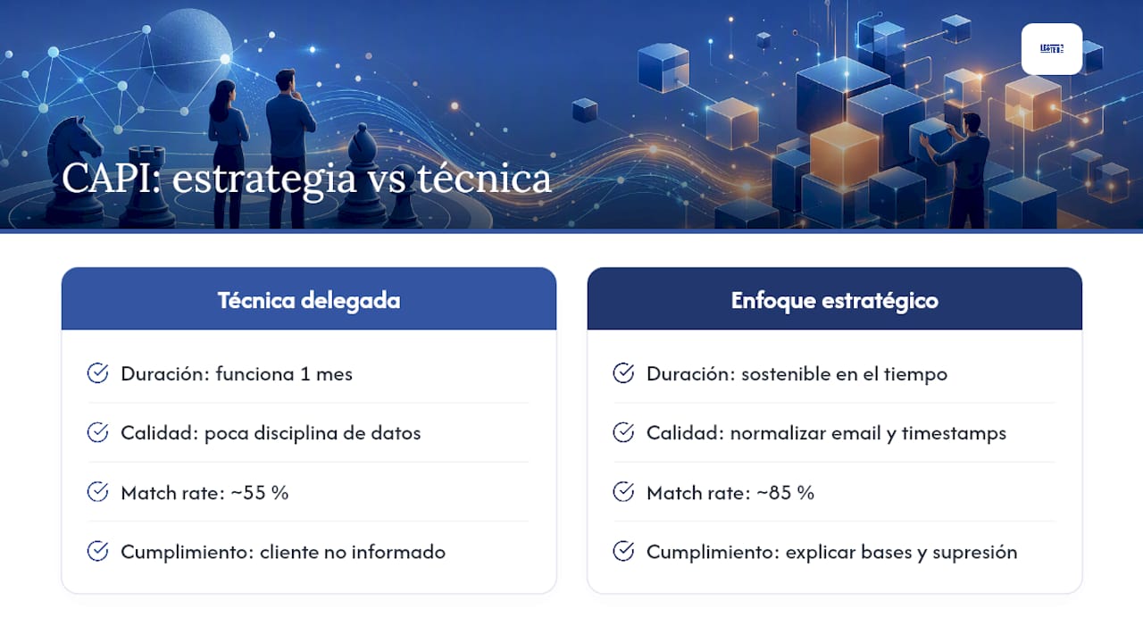 Conversions API: guía de implementación, medición y privacidad Lestergrow La medición server-side no es solo técnica: es una decisión estratégica — overview diagram