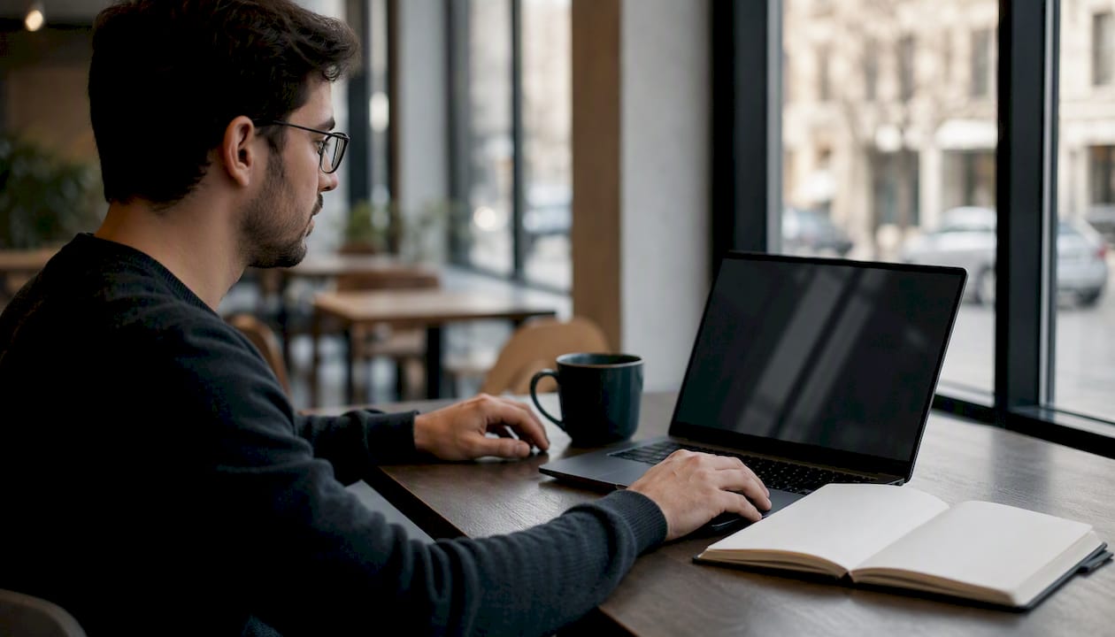 Manos configurando DebugView en el ordenador