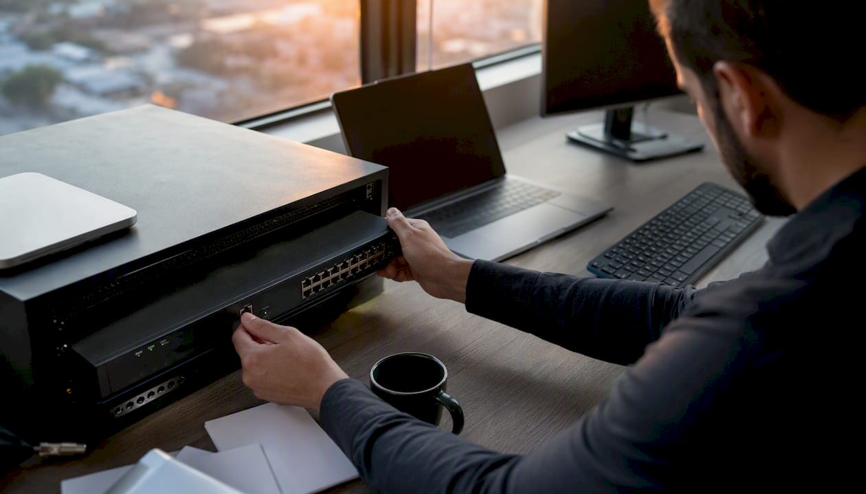 1786534972425 Hands adjusting network device controller Eventos sin código en GA4: activa y valida sin programar LG DATAONE 1 Configuración y validación de eventos sin código en GA4