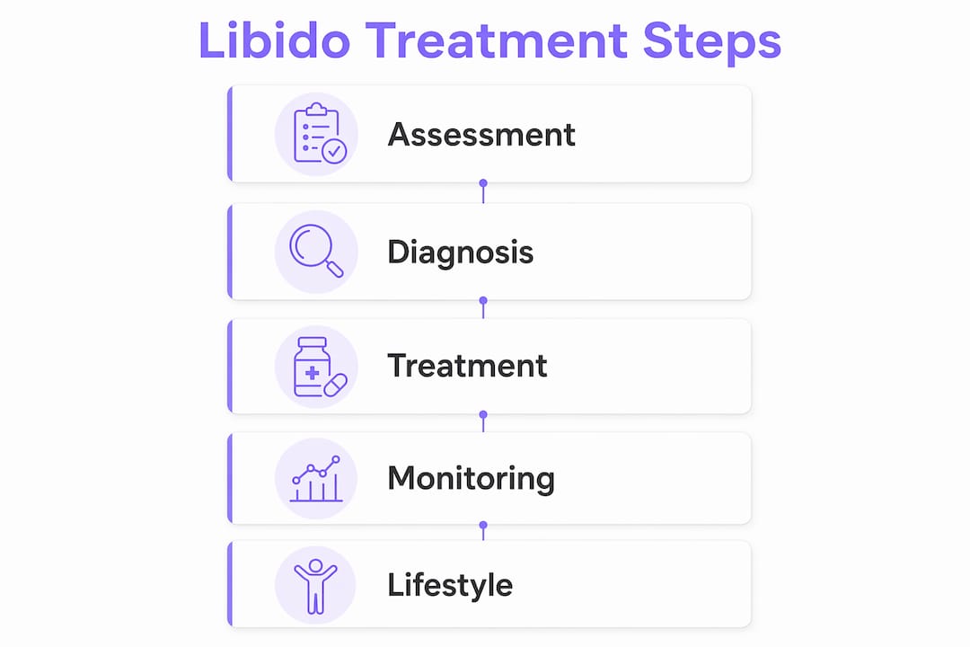 Infographic showing treatment process steps