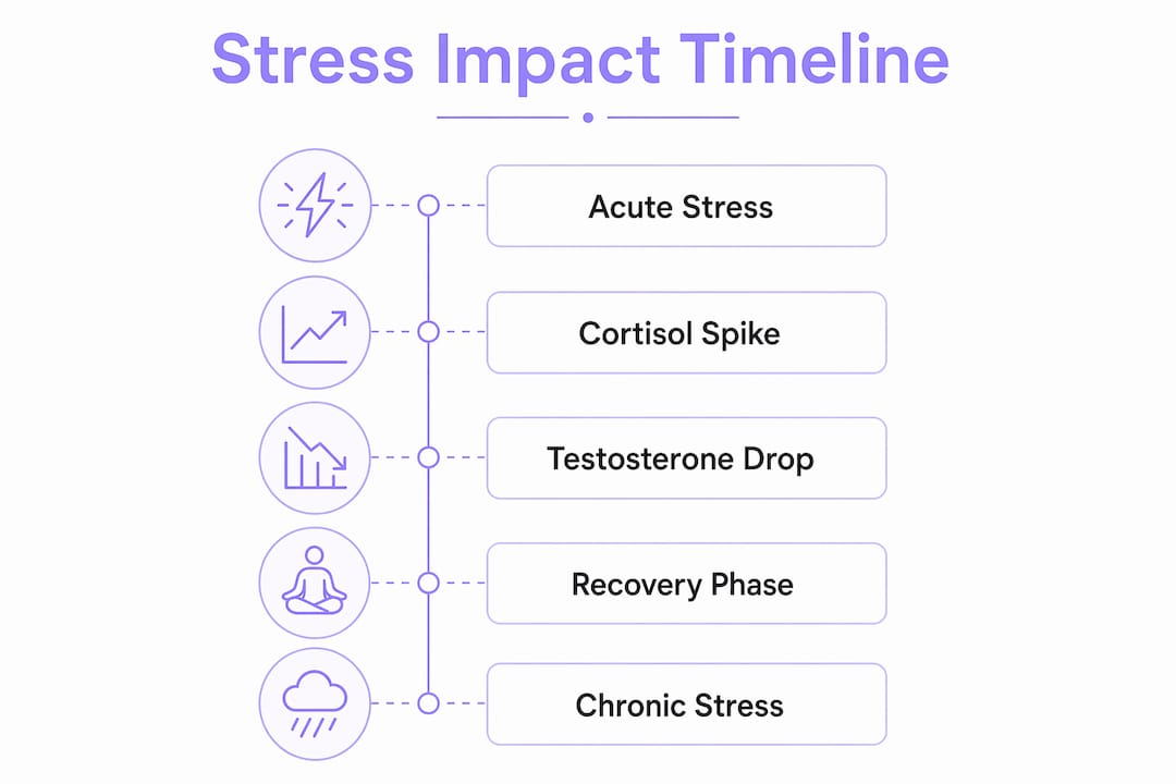 Infographic showing stress impact timeline on hormones
