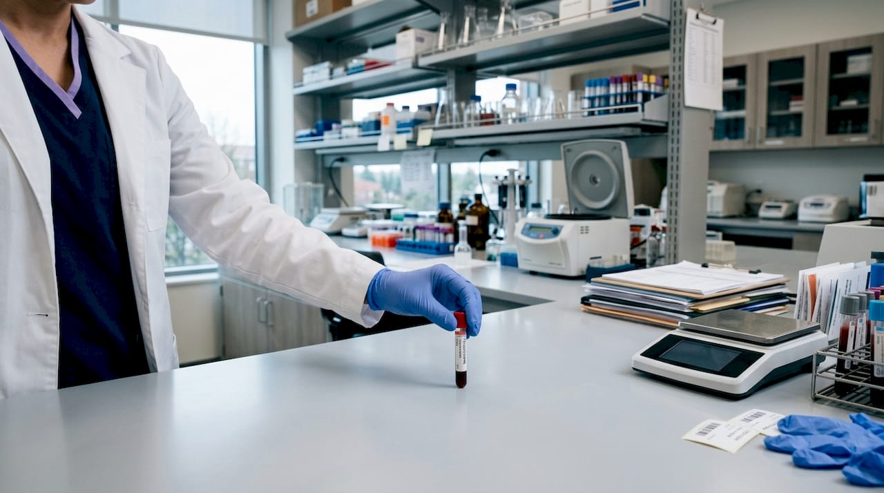 Blood sample vial for testosterone test