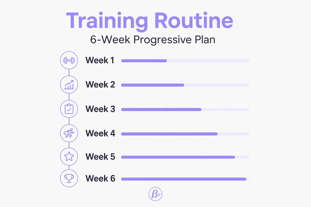 Step-by-step pelvic floor training routine infographic