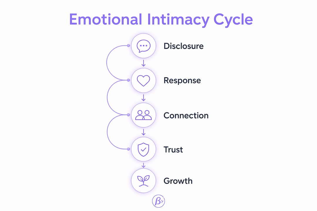 Infographic showing emotional intimacy development cycle