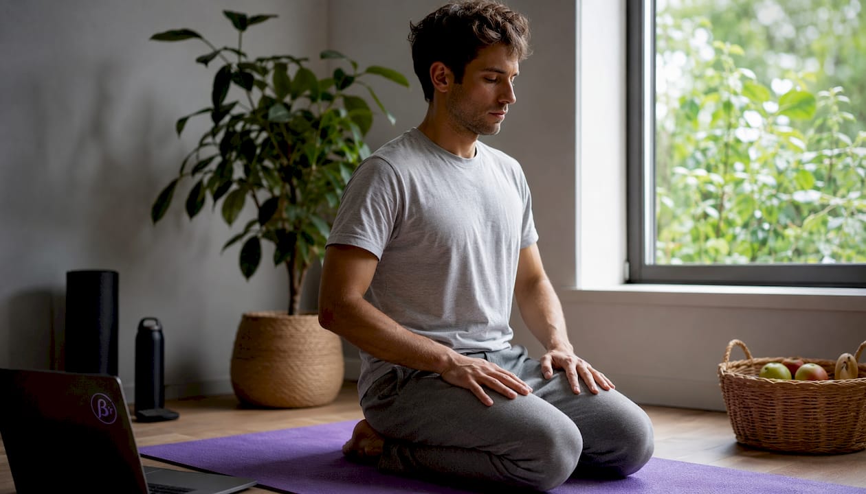 Hands doing pelvic floor exercises on desk