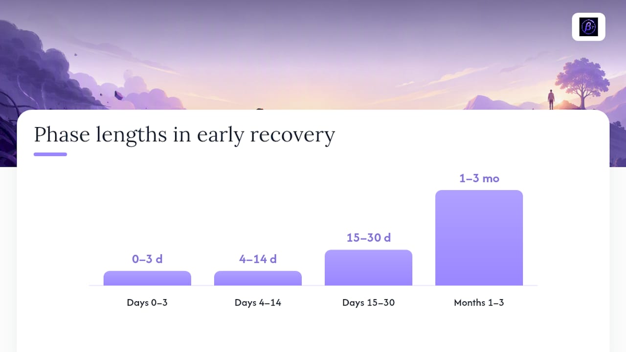 What to expect in early recovery: urges, symptoms, and a rough timeline — overview diagram
