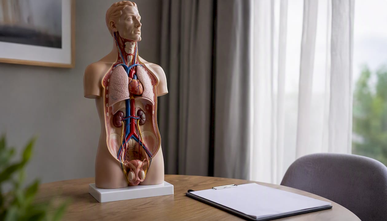 Anatomical models of hormones and vessels