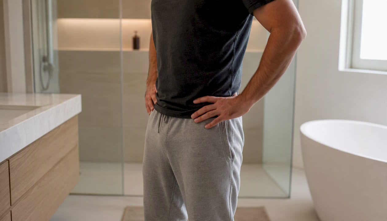 Man performing pelvic floor exercise