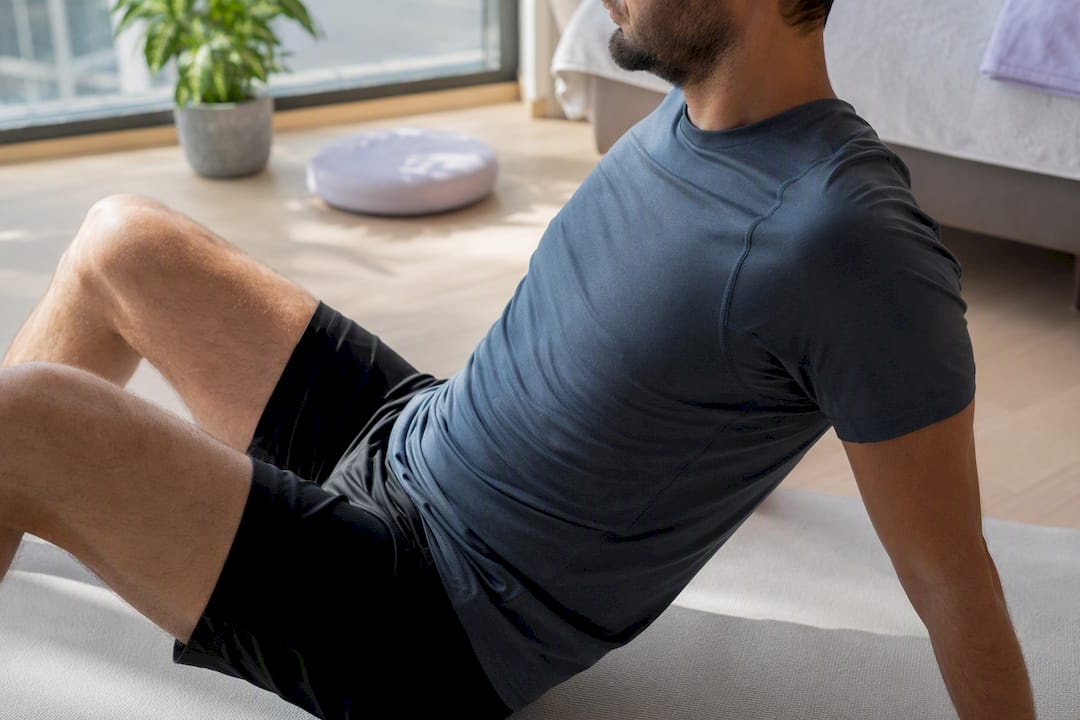 Man doing pelvic floor exercises